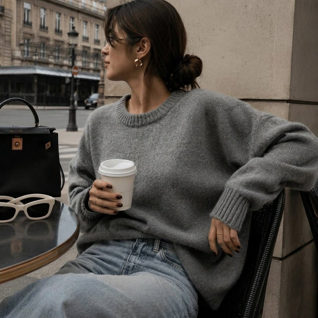Women's Cashmere Sweater – Oversized Crew Neck for Autumn/Winter Comfort - We are MFEO
