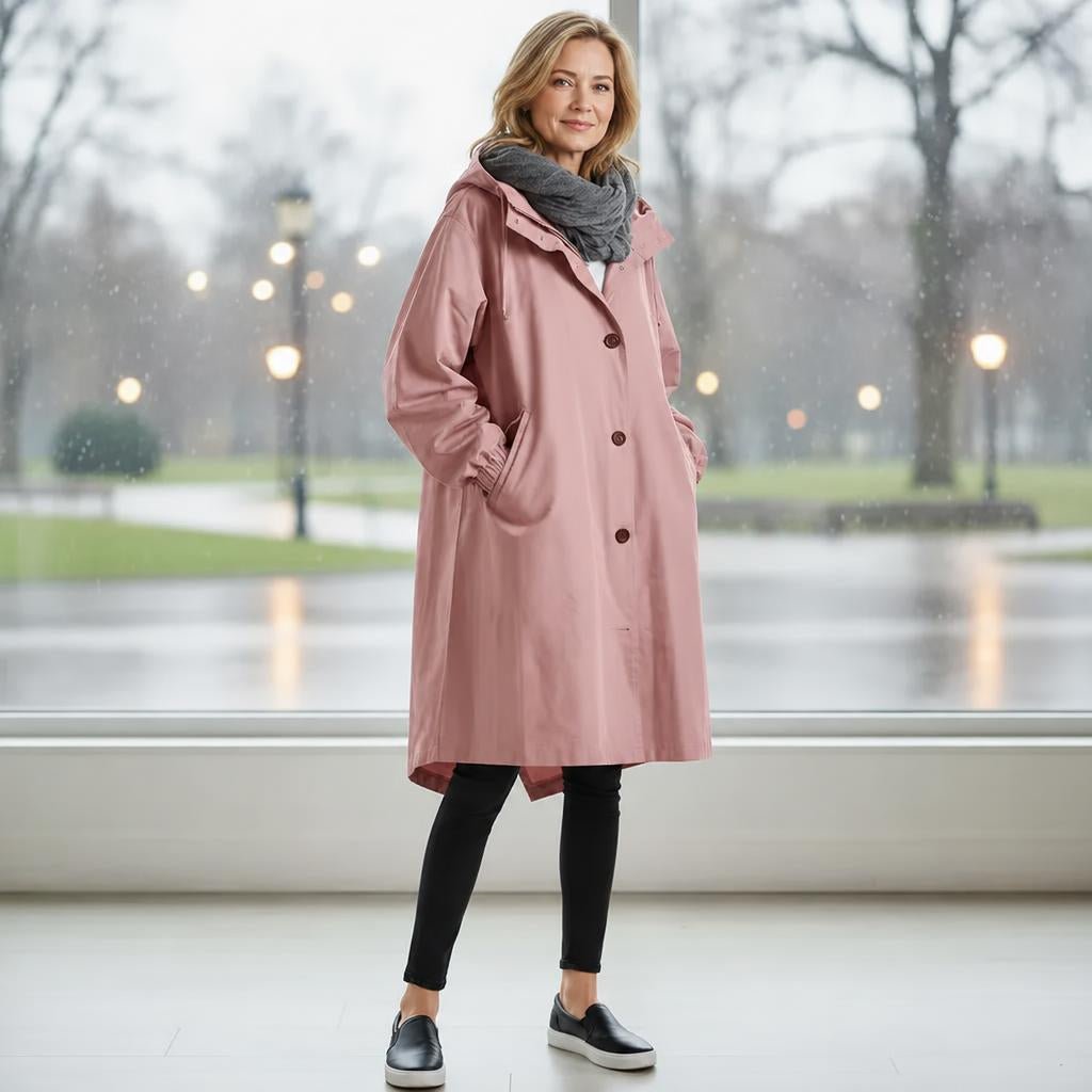 Women's Casual Jacket with Hood – Long, Button Front - We are MFEO