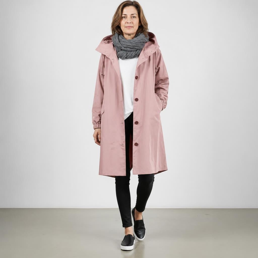 Women's Casual Jacket with Hood – Long, Button Front - We are MFEO