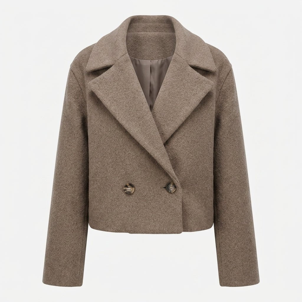 Women's Cropped Blazer – Double Breasted with Wide Lapel - We are MFEO
