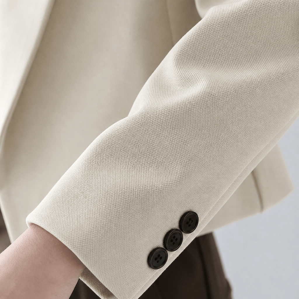 Women's Cropped Blazer – Tailored with Notched Lapel and Single Button - We are MFEO
