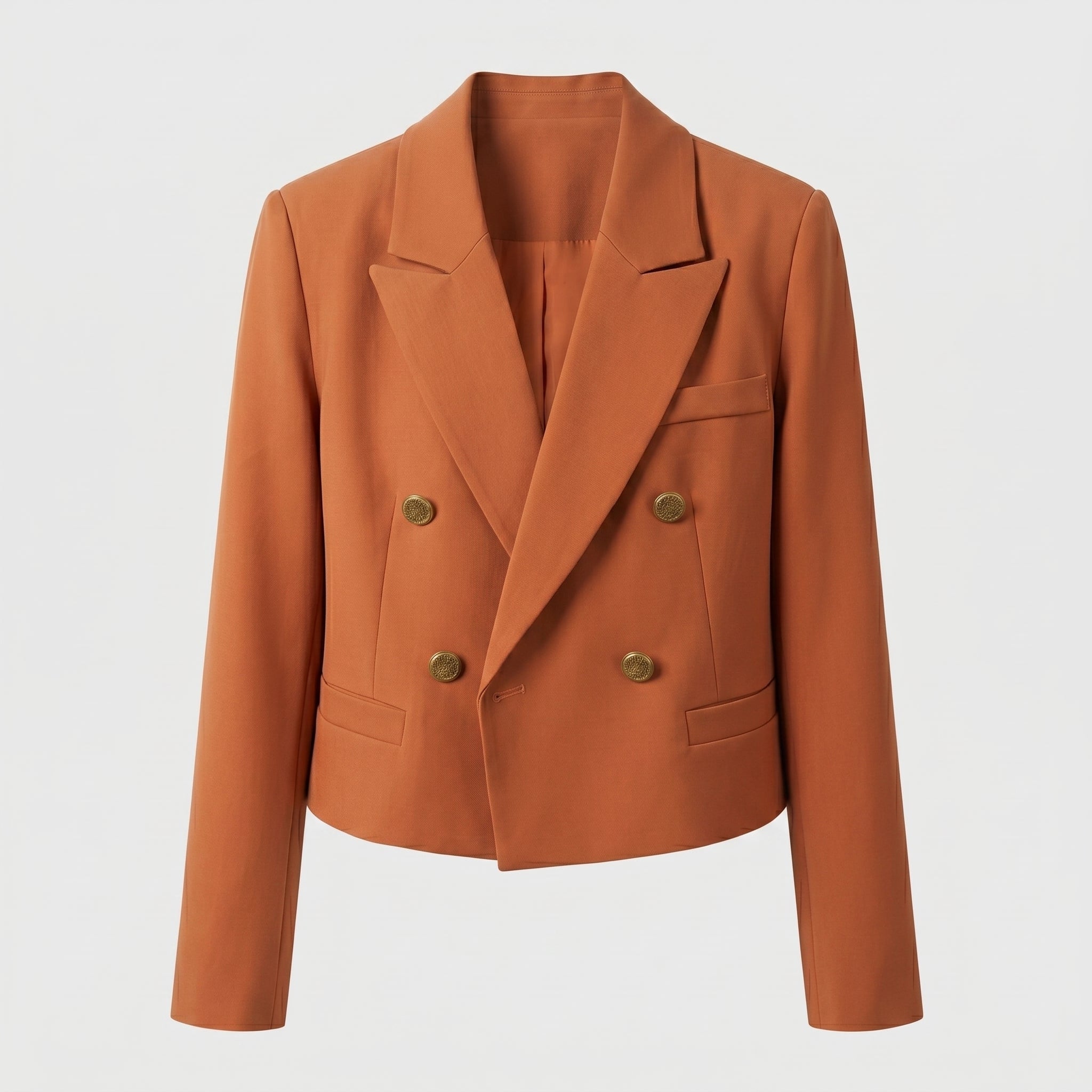 Women's Cropped Blazer with Peak Lapels – Double-Breasted - We are MFEO