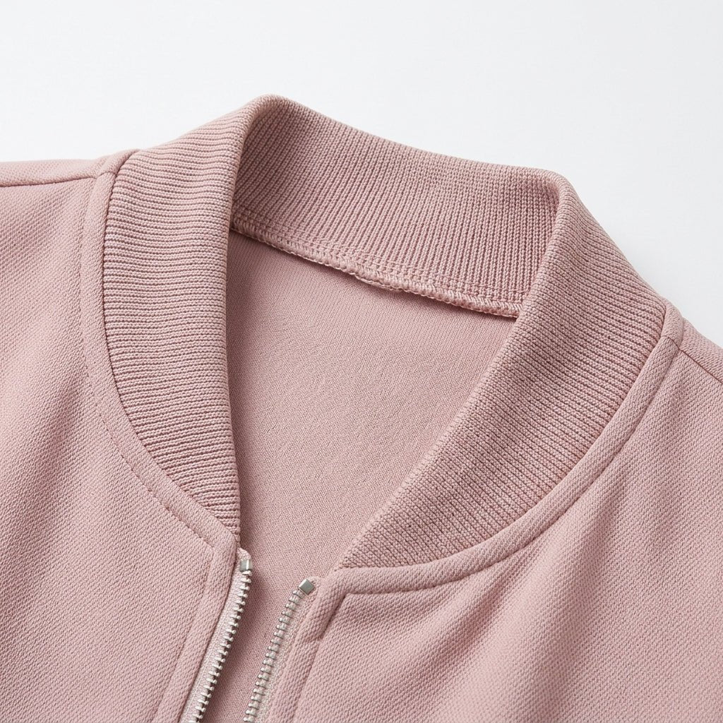 Women's Cropped Bomber Jacket with Stand Collar – Casual Zip-Up - We are MFEO