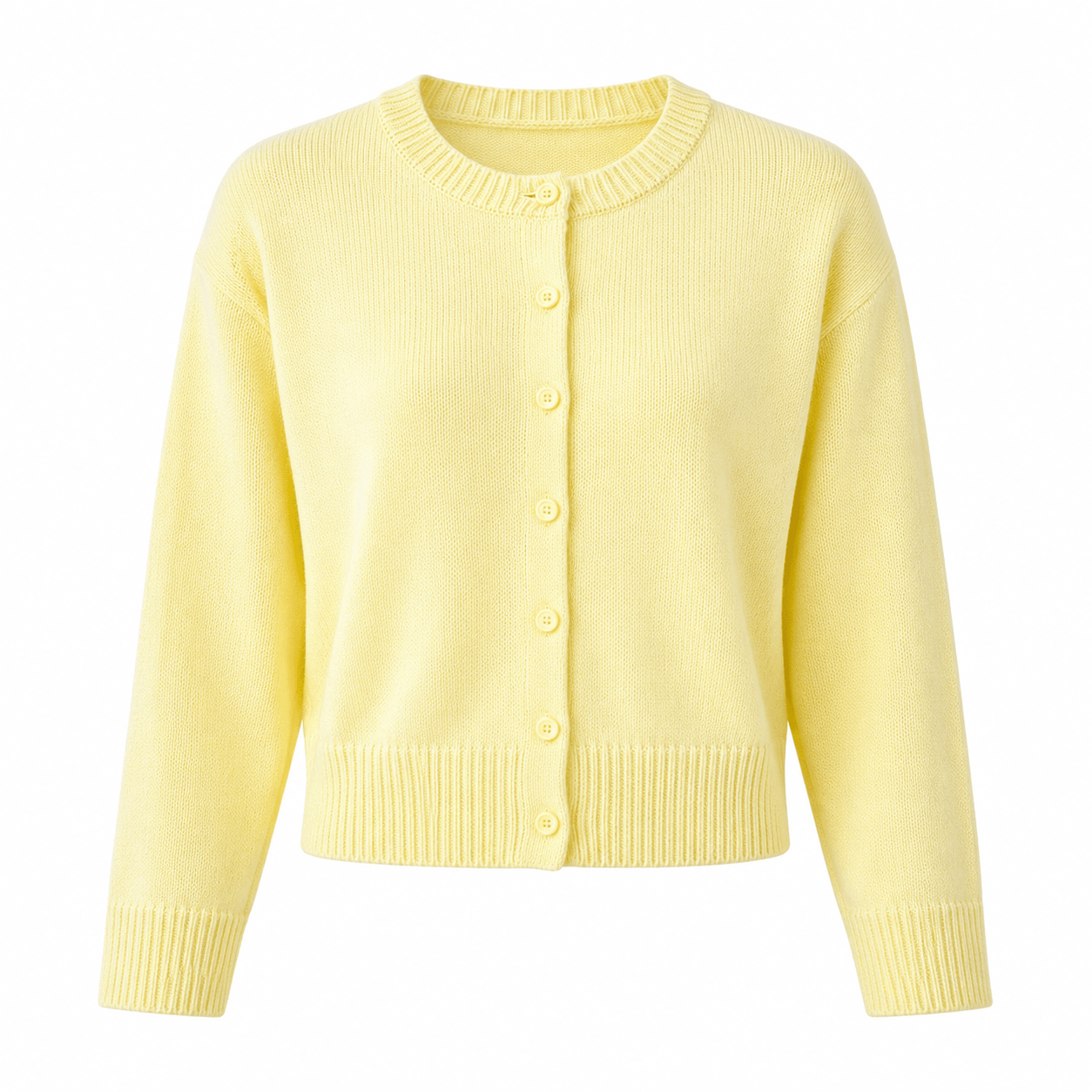 Women's Cropped Cardigan – Button - Up Knit with Ribbed Trim - We are MFEO
