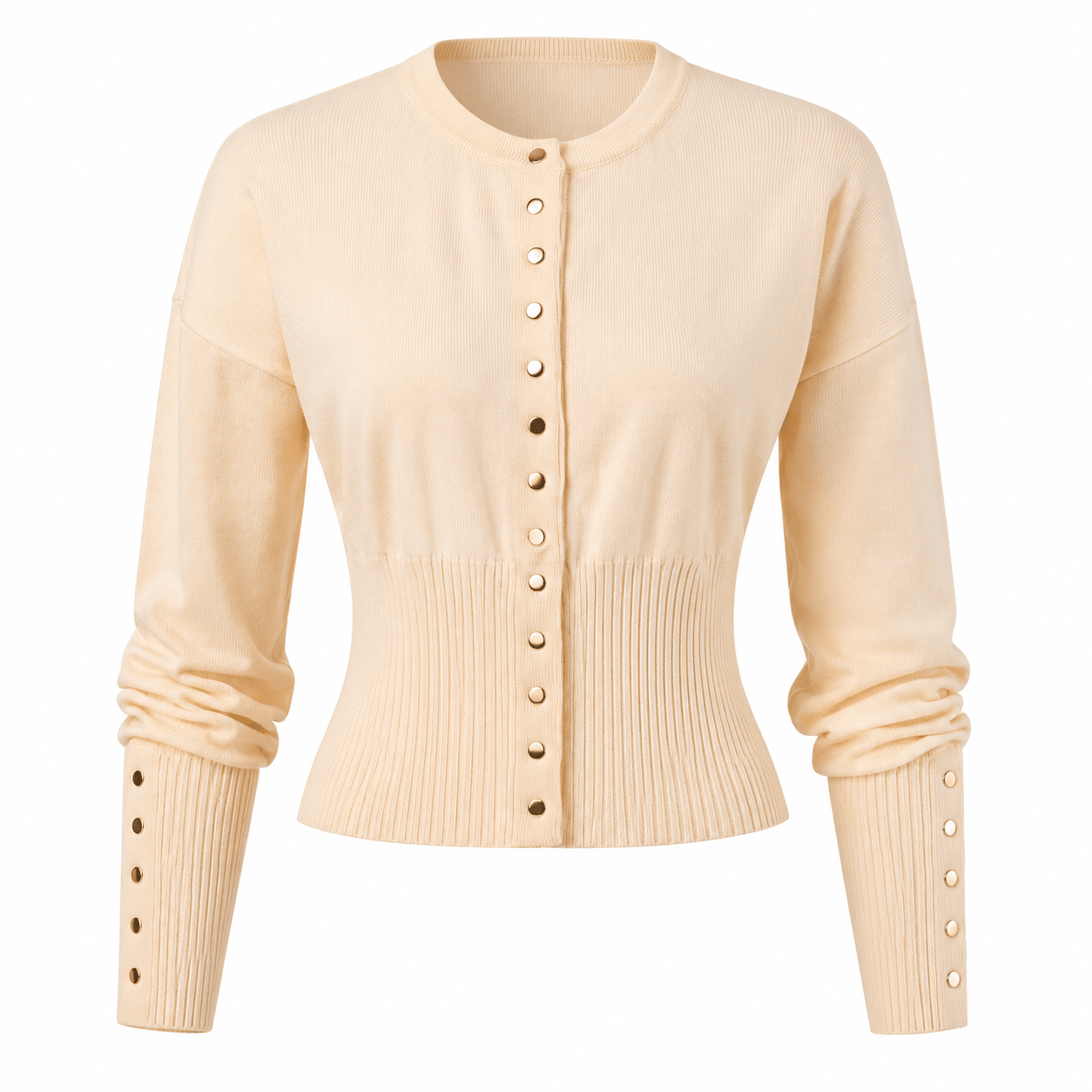 Women's Cropped Cardigan – Fitted Knit with Button Closure - We are MFEO