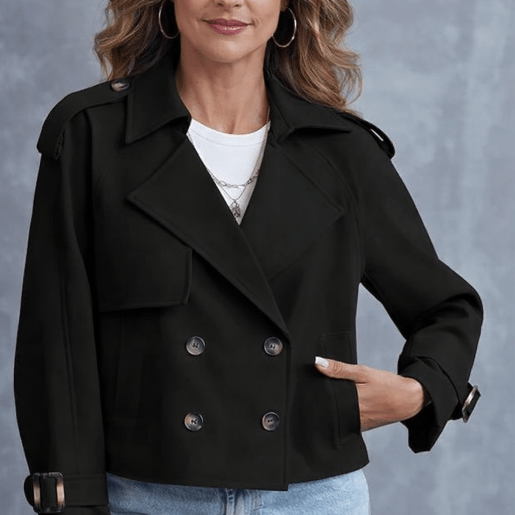 Women's Cropped Trench Coat – Double-Breasted Design - We are MFEO
