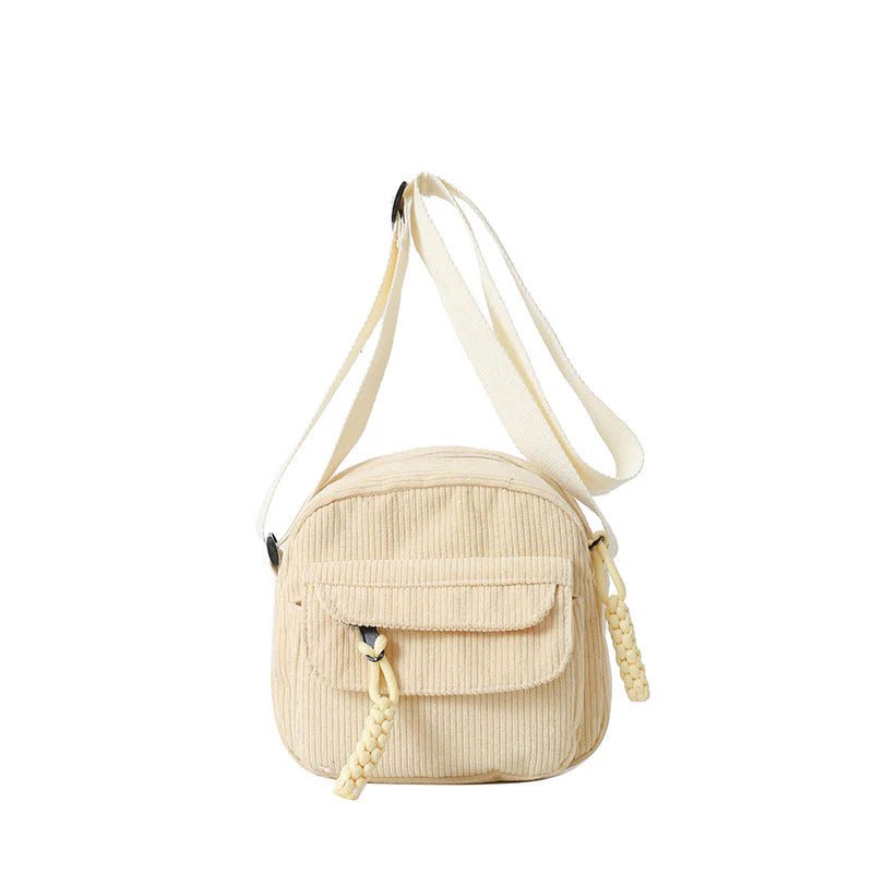Women's Crossbody Bag with Zip Pocket – Small Ridged Texture - We are MFEO