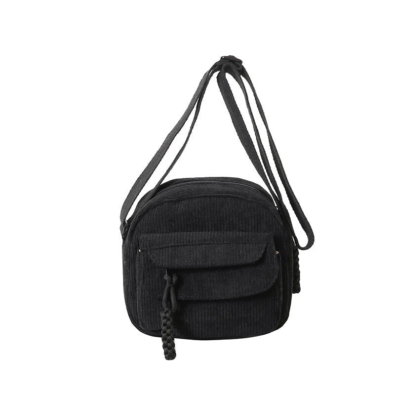 Women's Crossbody Bag with Zip Pocket – Small Ridged Texture - We are MFEO