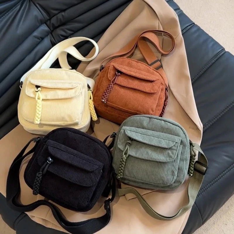Women's Crossbody Bag with Zip Pocket – Small Ridged Texture - We are MFEO