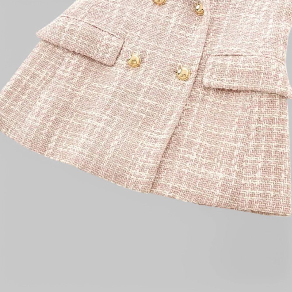 Women's Double-Breasted Blazer – Tailored Tweed for Business Casual and Day Events - We are MFEO