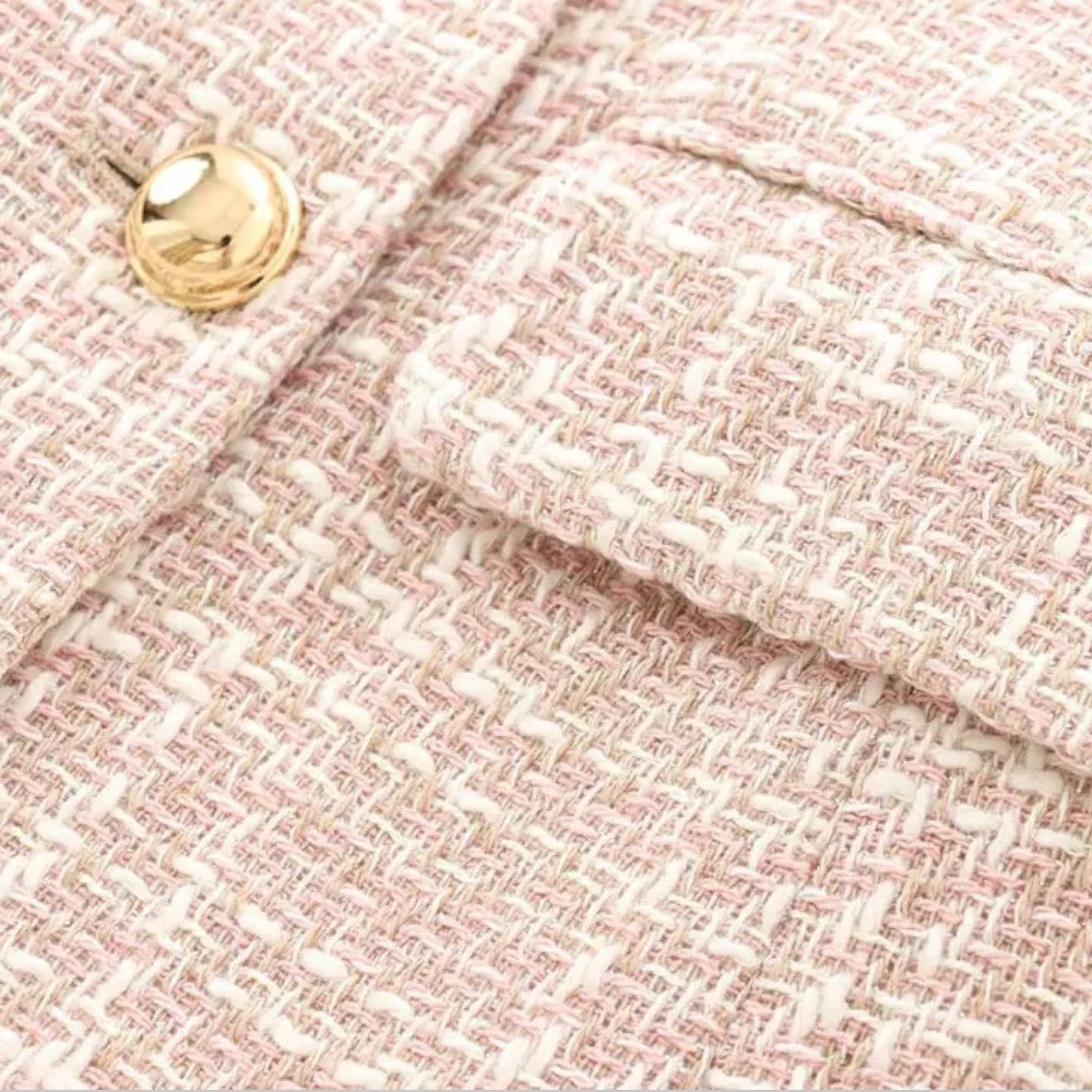 Women's Double-Breasted Blazer – Tailored Tweed for Business Casual and Day Events - We are MFEO