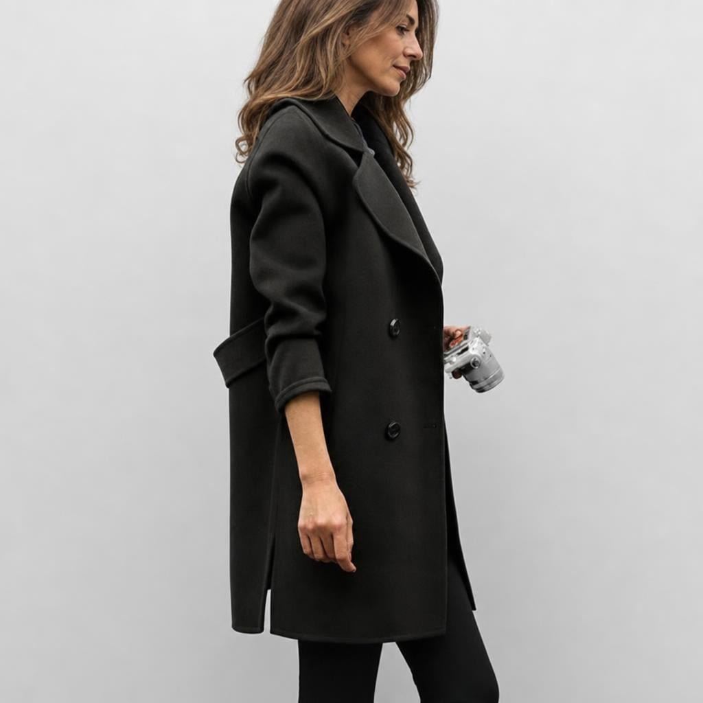 Women's Double-Breasted Trench Coat – Oversized Fit with Wide Lapel - We are MFEO