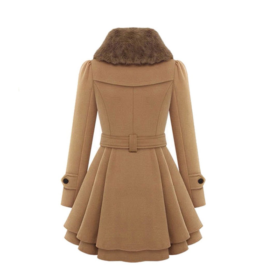 Women's Faux Fur Coat – Waist Tie Short Dress Design - We are MFEO