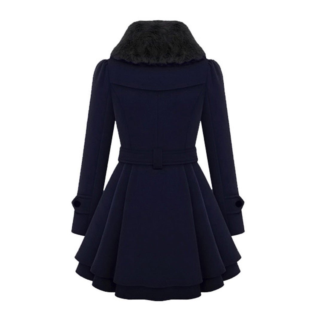 Women's Faux Fur Coat – Waist Tie Short Dress Design - We are MFEO