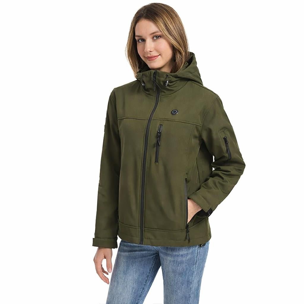 Women's Heated Jacket for Winter – USB-Powered with Detachable Hood and Zip Pockets - We are MFEO