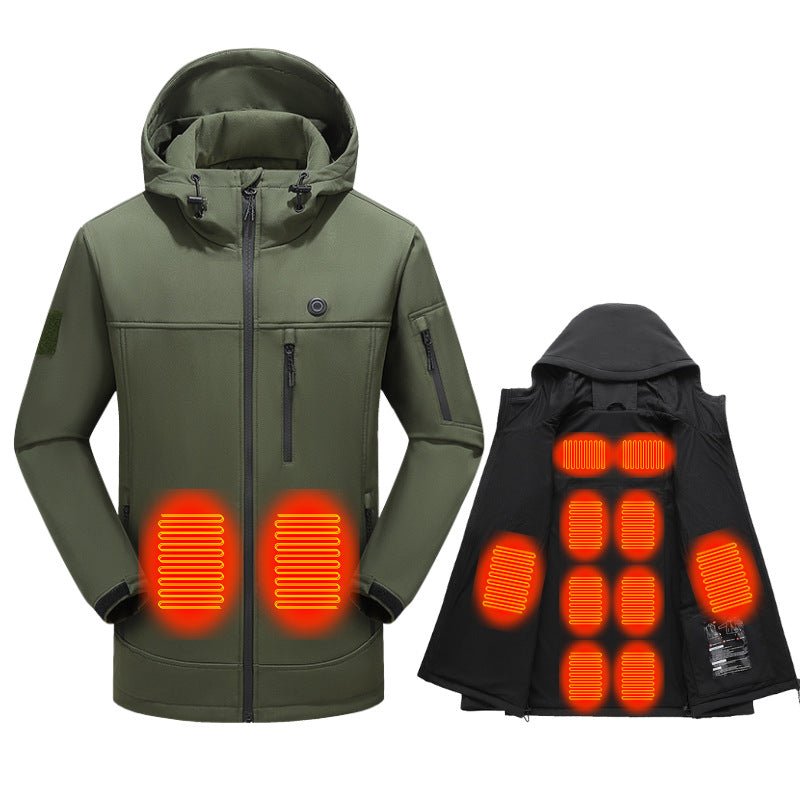 Women's Heated Jacket for Winter – USB-Powered with Detachable Hood and Zip Pockets - We are MFEO