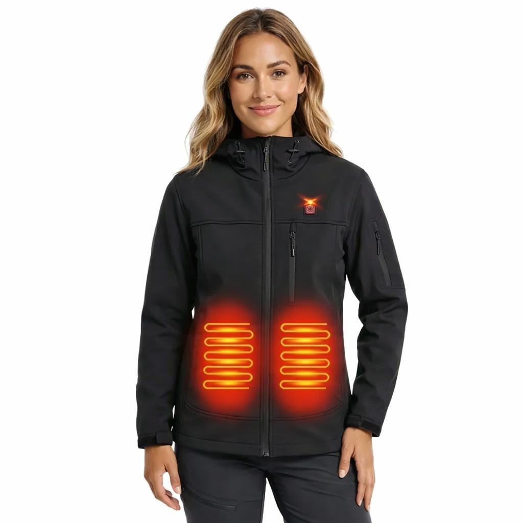 Women's Heated Jacket for Winter – USB-Powered with Detachable Hood and Zip Pockets - We are MFEO