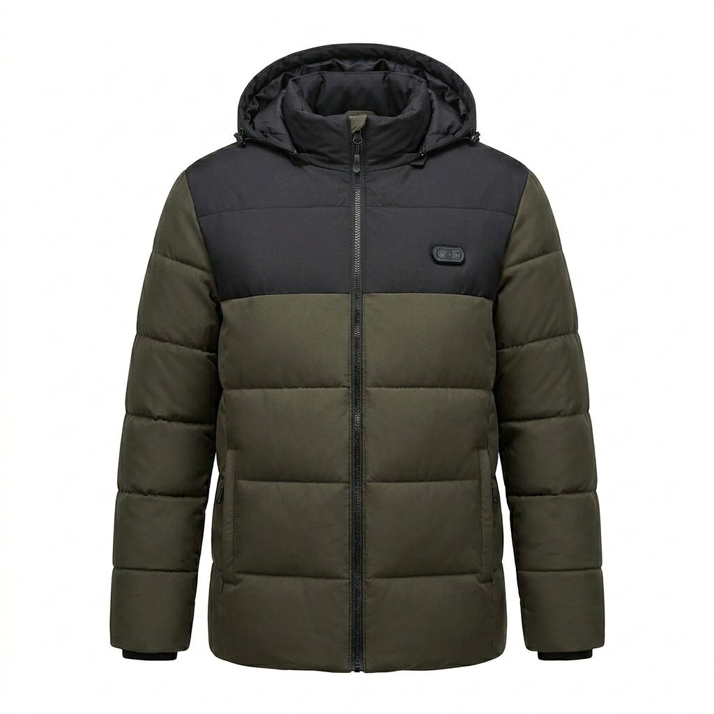 Women's Heated Puffer Jacket with Detachable Hood – Quilted Design - We are MFEO