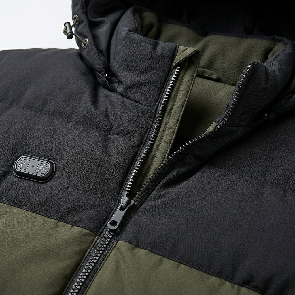 Women's Heated Puffer Jacket with Detachable Hood – Quilted Design - We are MFEO