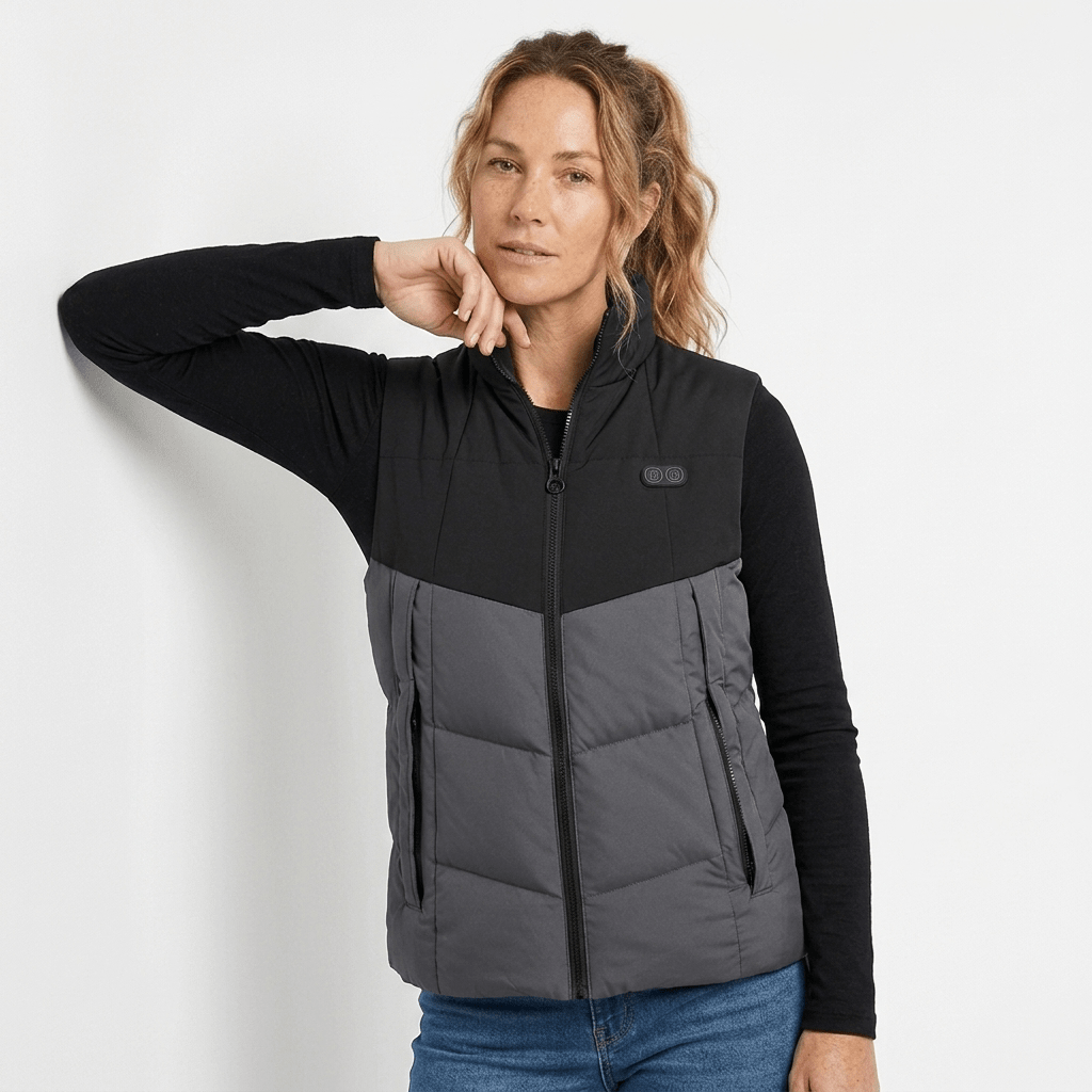 Women's Heated Puffer Vest – 17 Heat Zones for Cold Weather, Zip Front Design - We are MFEO
