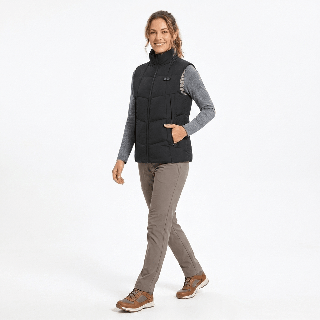 Women's Heated Puffer Vest – 17 Heat Zones for Cold Weather, Zip Front Design - We are MFEO
