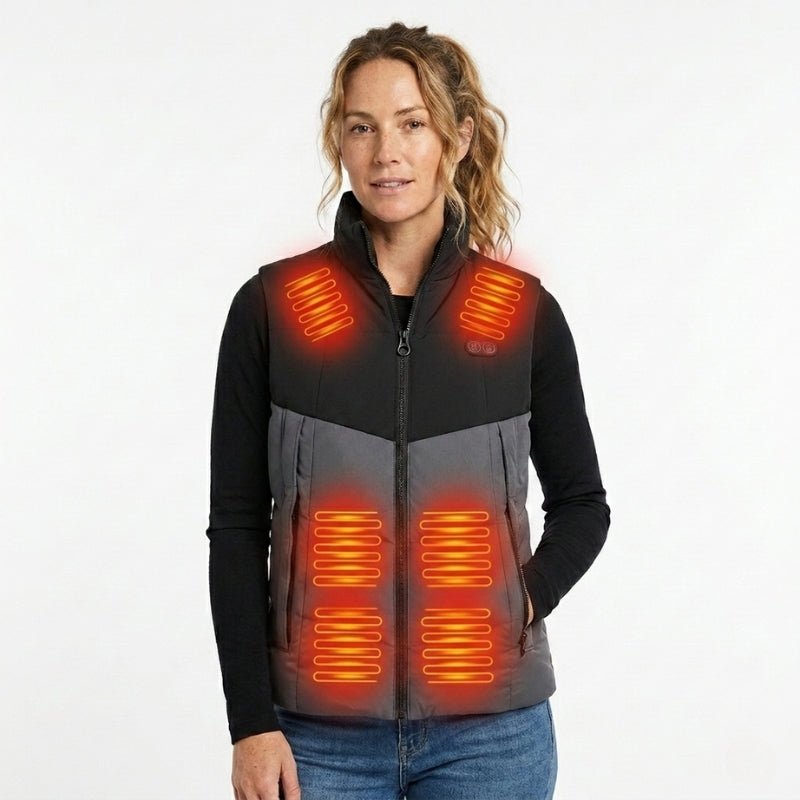 Women's Heated Puffer Vest – 17 Heat Zones for Cold Weather, Zip Front Design - We are MFEO