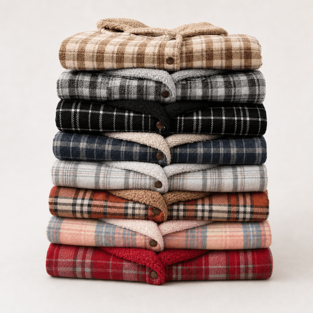 Women's Hooded Plaid Jacket – Cozy Design with Button Closure for Autumn - We are MFEO