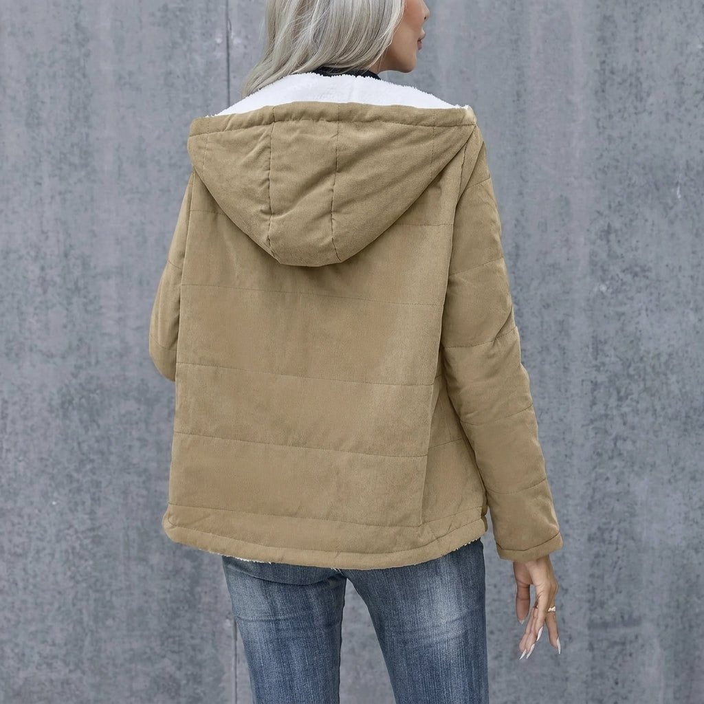 Women's Hooded Winter Jacket – Plush Lined Zip-Up Design - We are MFEO