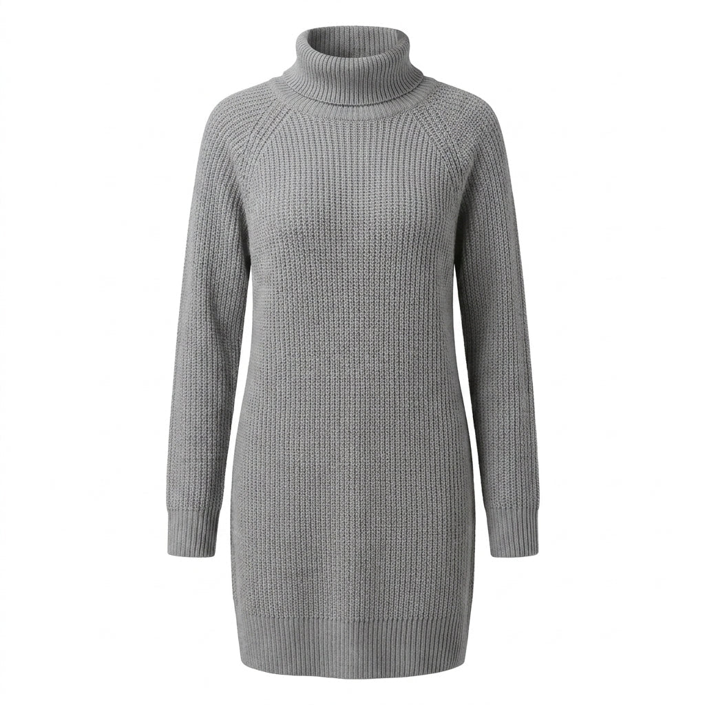 Women's Knit Mini Dress – Long Sleeve Turtleneck - We are MFEO