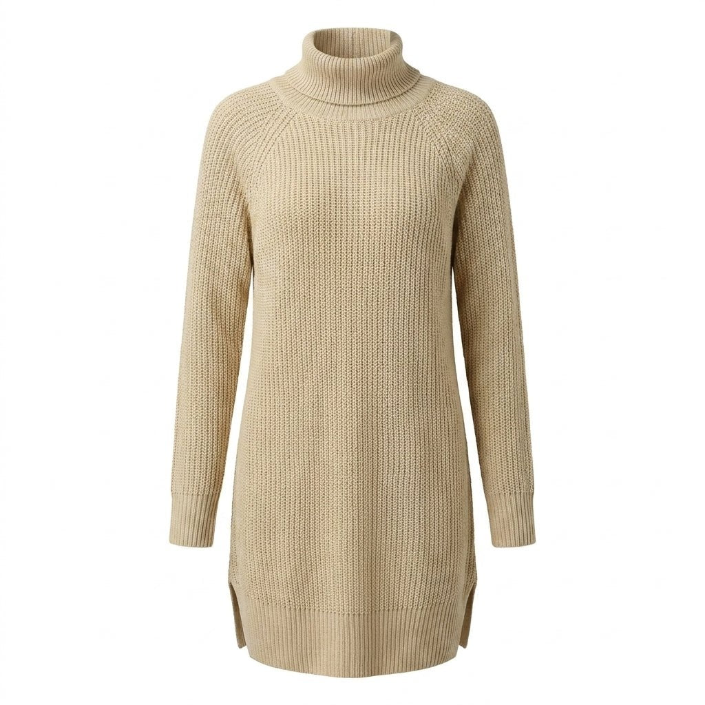 Women's Knit Mini Dress – Long Sleeve Turtleneck - We are MFEO
