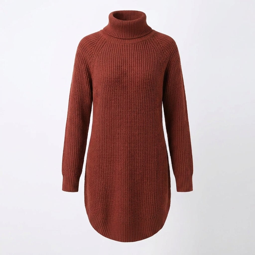 Women's Knit Mini Dress – Long Sleeve Turtleneck - We are MFEO