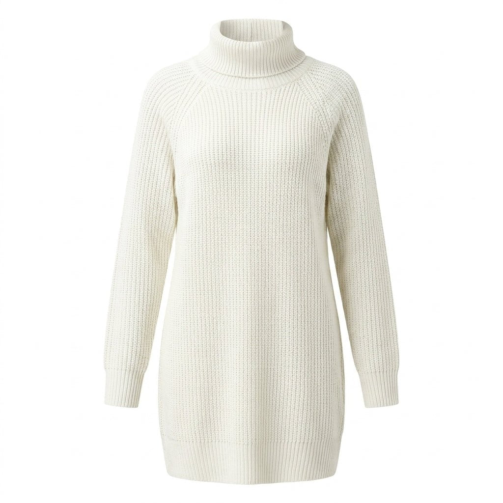 Women's Knit Mini Dress – Long Sleeve Turtleneck - We are MFEO
