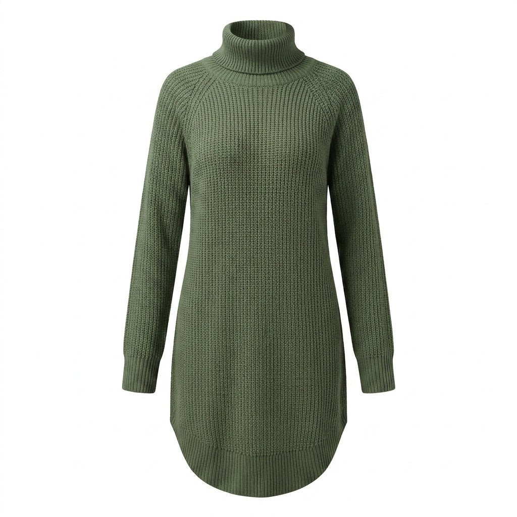 Women's Knit Mini Dress – Long Sleeve Turtleneck - We are MFEO