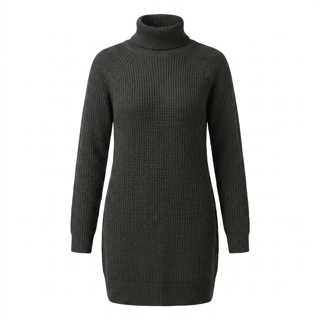 Women's Knit Mini Dress – Long Sleeve Turtleneck - We are MFEO