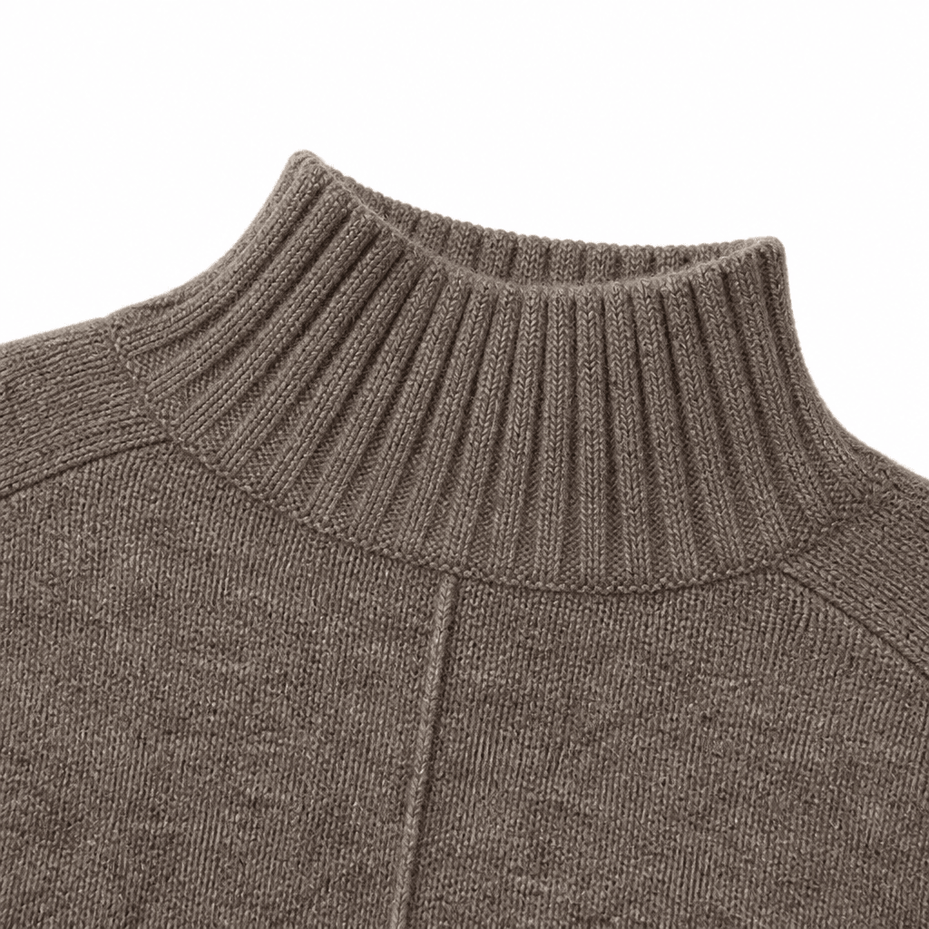 Women's Knit Mini Dress with Turtle Neck – Oversized Long Sleeve - We are MFEO