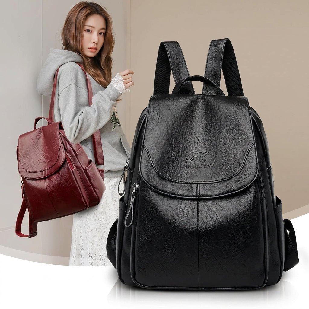 Women's Leather Backpack for Work – Structured Everyday Knapsack with Adjustable Straps - We are MFEO