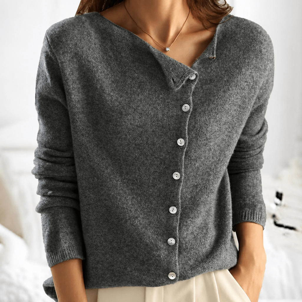 Women's Lightweight Stretch Sweater with Buttons – Modern Fit - We are MFEO