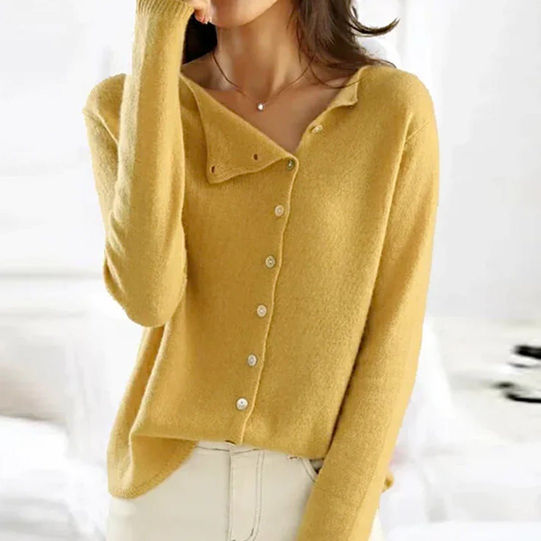 Women's Lightweight Stretch Sweater with Buttons – Modern Fit - We are MFEO