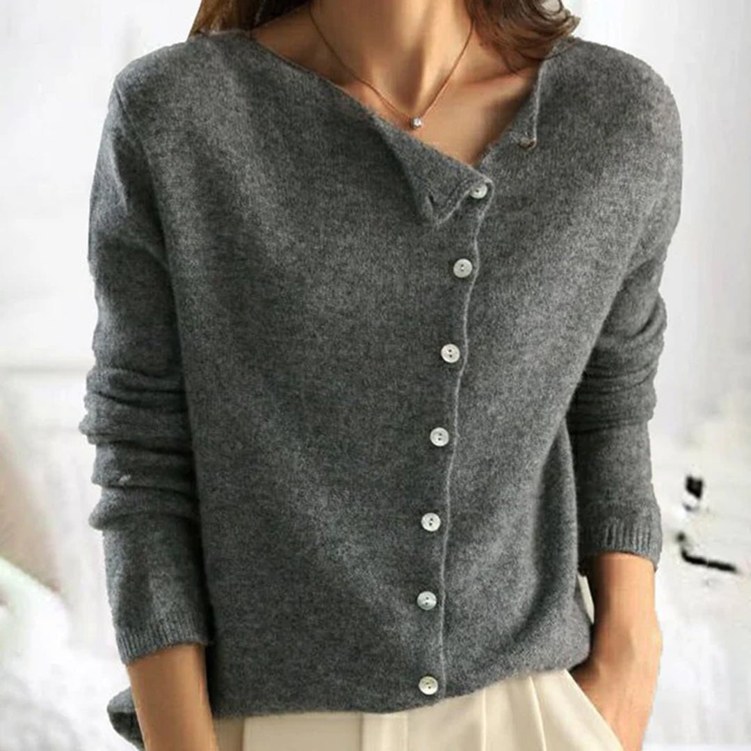 Women's Lightweight Stretch Sweater with Buttons – Modern Fit - We are MFEO