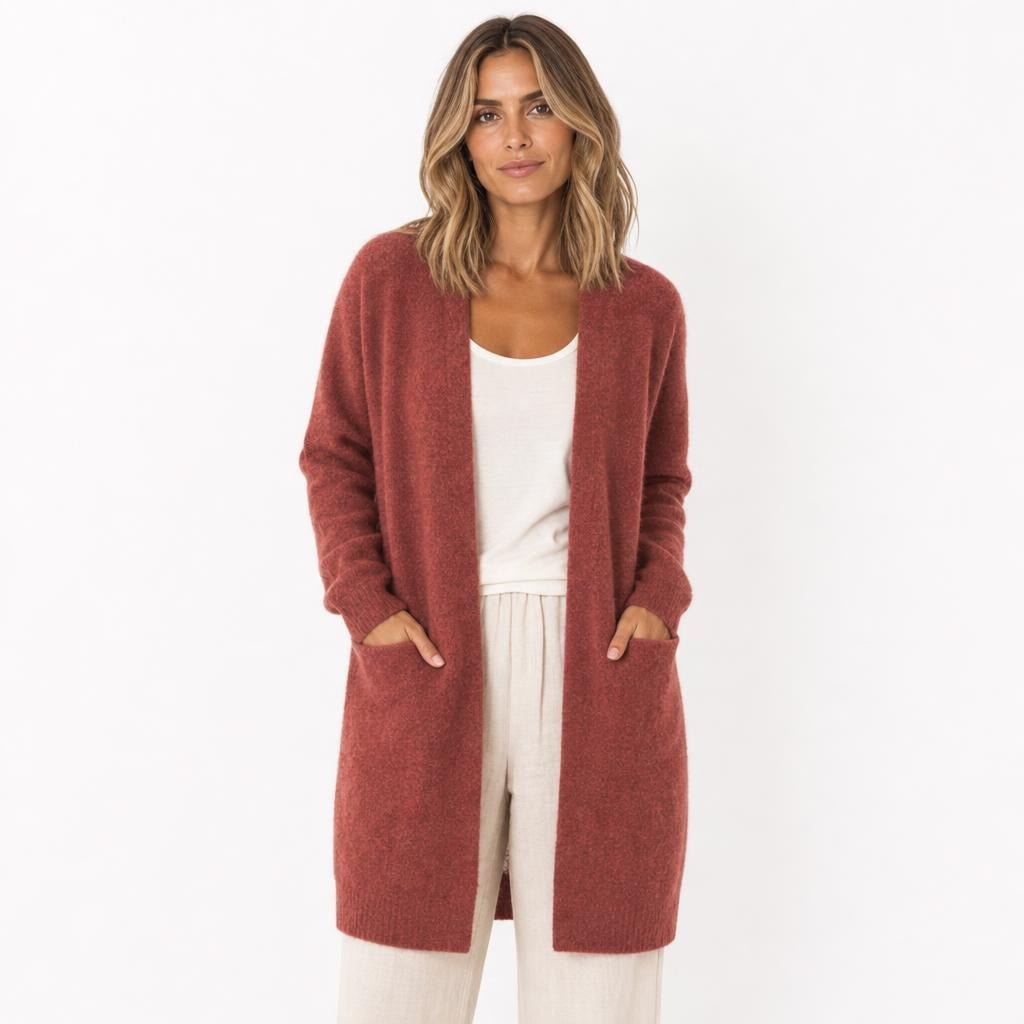 Women's Long Cardigan – Open Front with Pockets, Casual or Smart Casual Wear - We are MFEO
