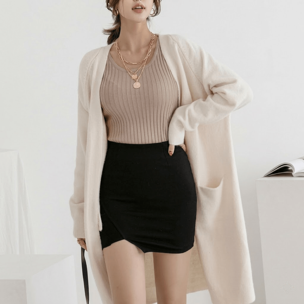 Women's Long Cardigan – Open Front with Pockets, Casual or Smart Casual Wear - We are MFEO