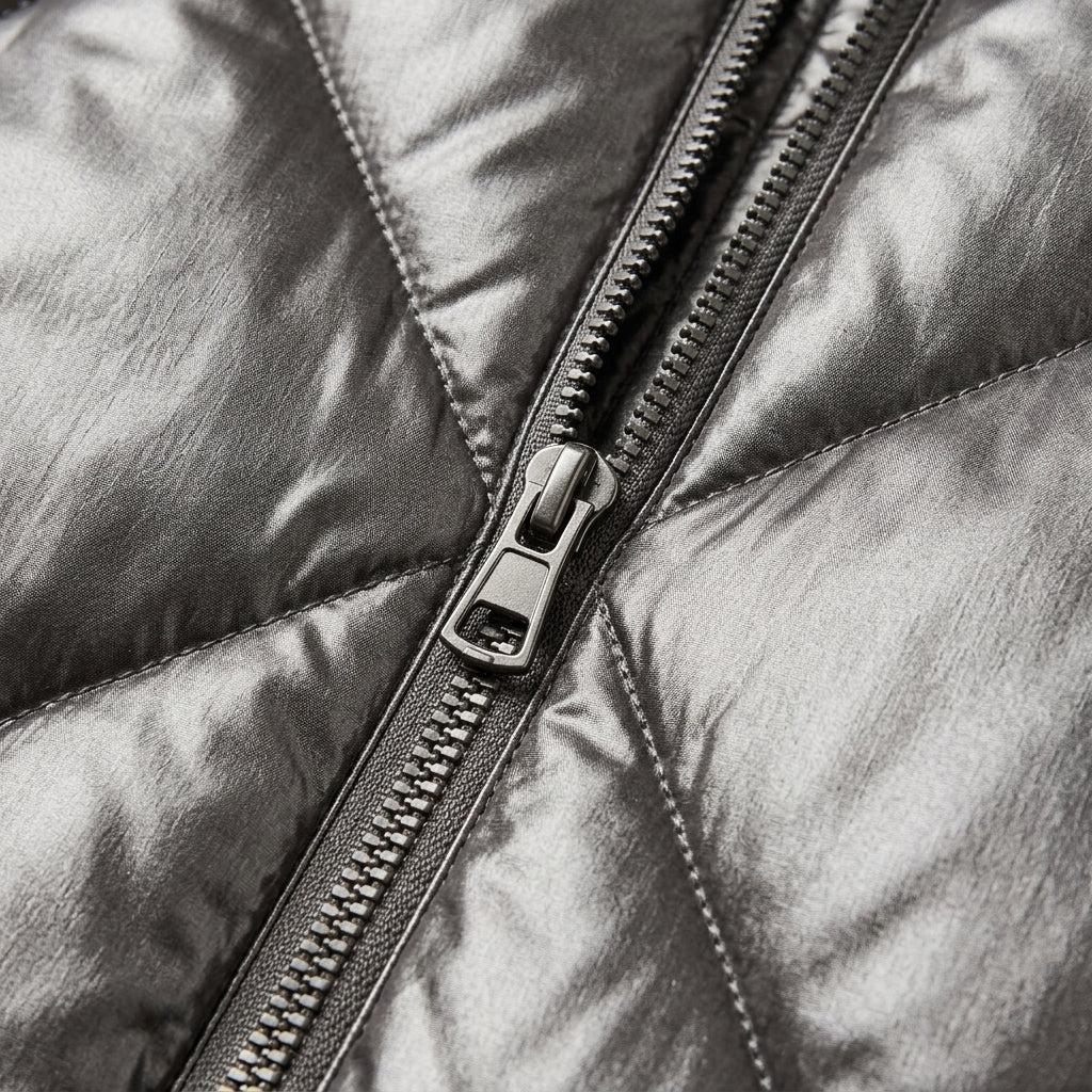 Women's Long Quilted Winter Coat with High Collar – Puffer Style, Below Knee Length - We are MFEO