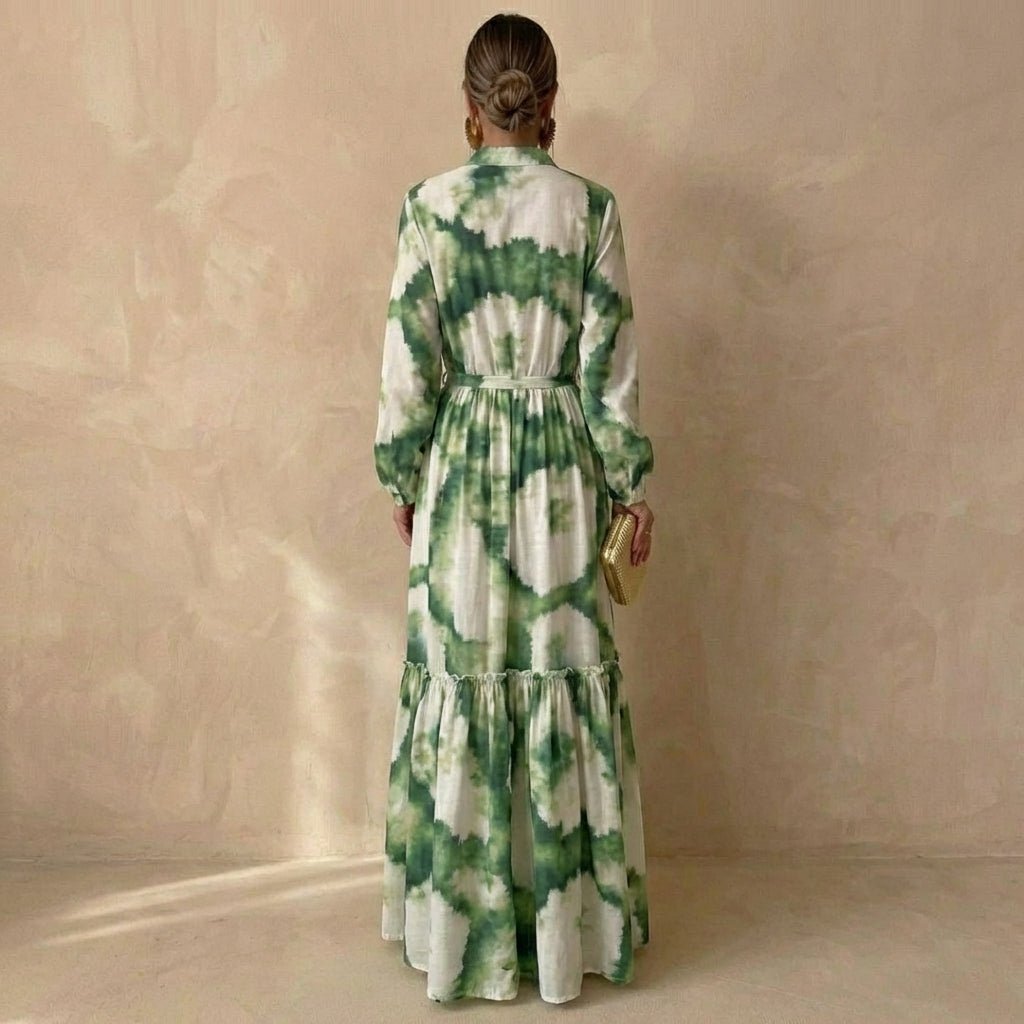 Women's Maxi Dress – Long Sleeve with Tie Waist - We are MFEO