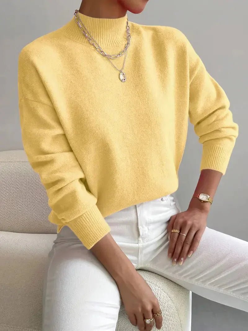 Women's Mock Neck Sweater – Relaxed Fit, Perfect for Everyday Wear - We are MFEO
