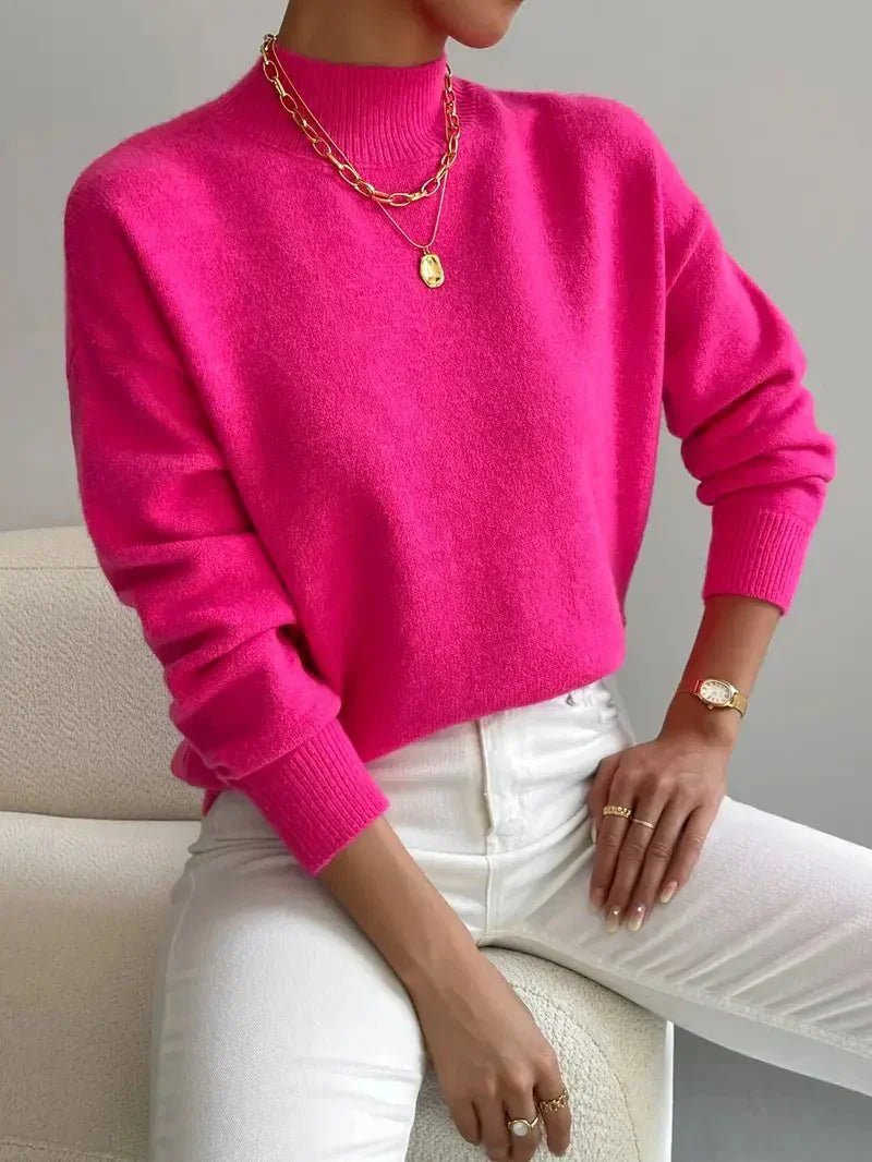 Women's Mock Neck Sweater – Relaxed Fit, Perfect for Everyday Wear - We are MFEO