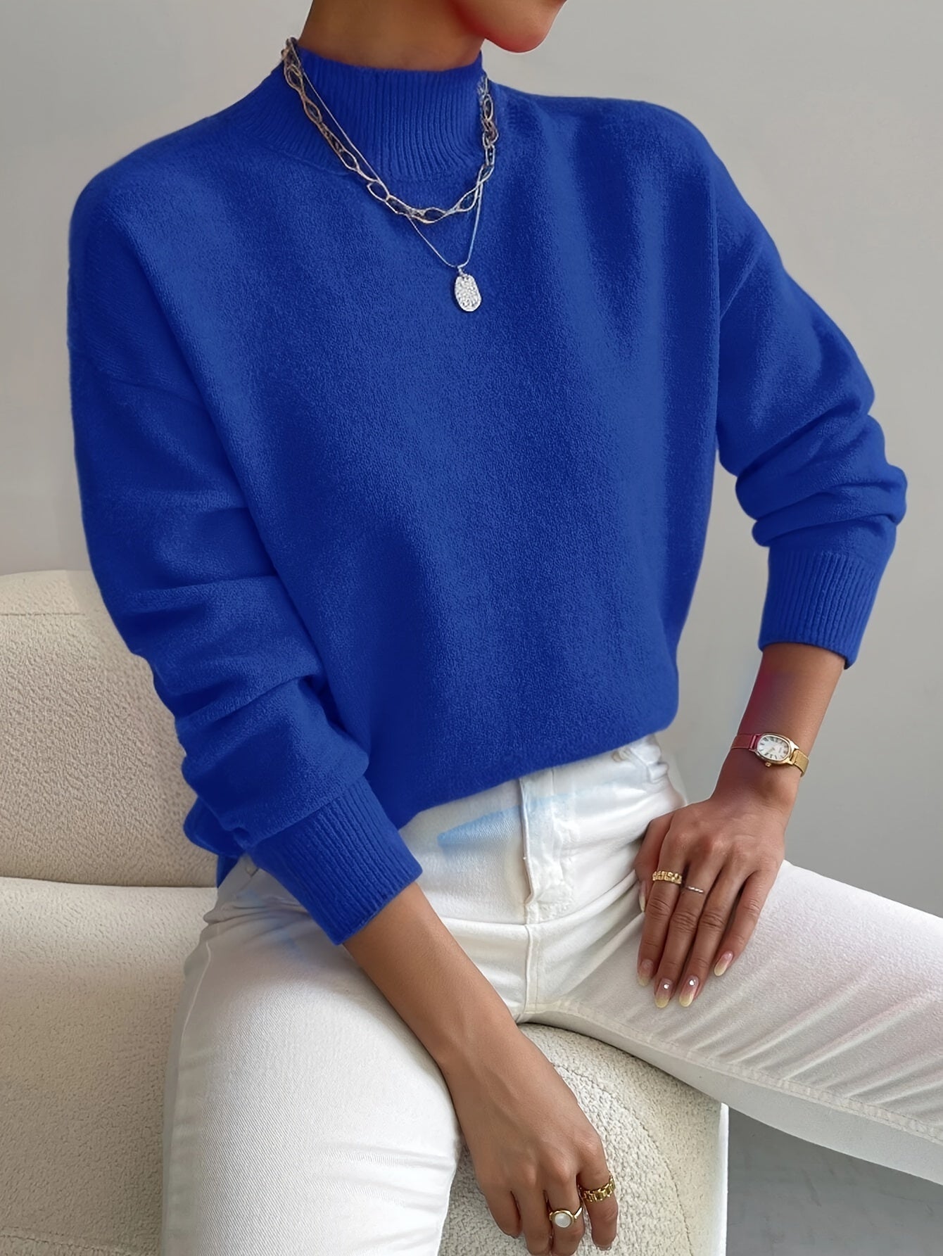 Women's Mock Neck Sweater – Relaxed Fit, Perfect for Everyday Wear - We are MFEO