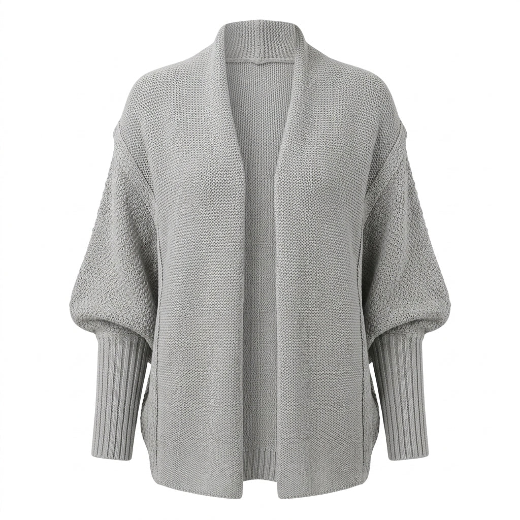 Women's Oversized Cardigan - Knit with Shawl Collar and Batwing Sleeves - We are MFEO