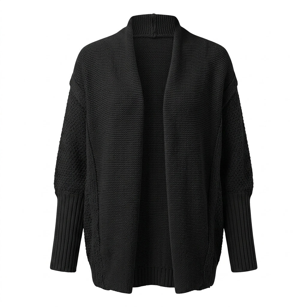 Women's Oversized Cardigan - Knit with Shawl Collar and Batwing Sleeves - We are MFEO