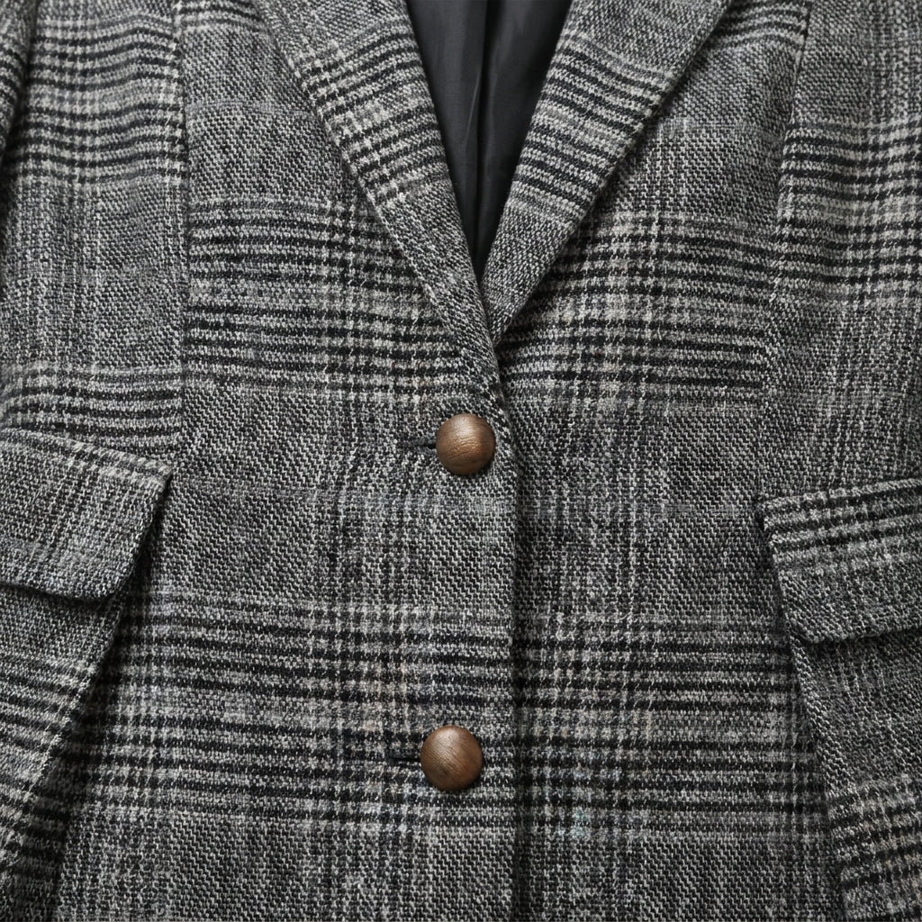 Women's Oversized Houndstooth Blazer – Structured, Single-Breasted Design - We are MFEO