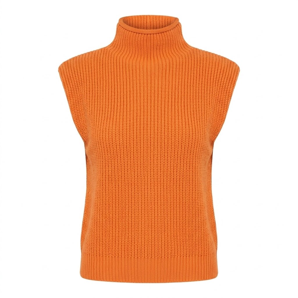Women's Oversized Knitted Vest – High Neck - We are MFEO